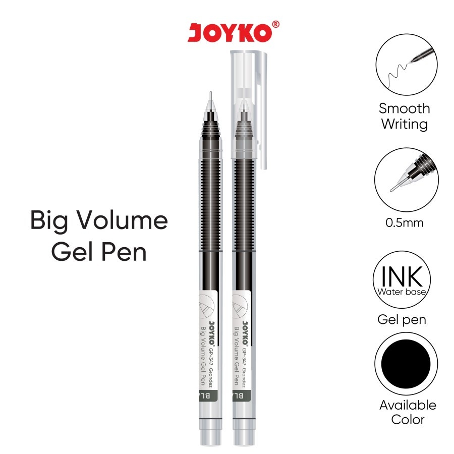 

Gel Pen Pulpen Pena Joyko GP-347 Grandez 0.5 mm HITAM 12pcs