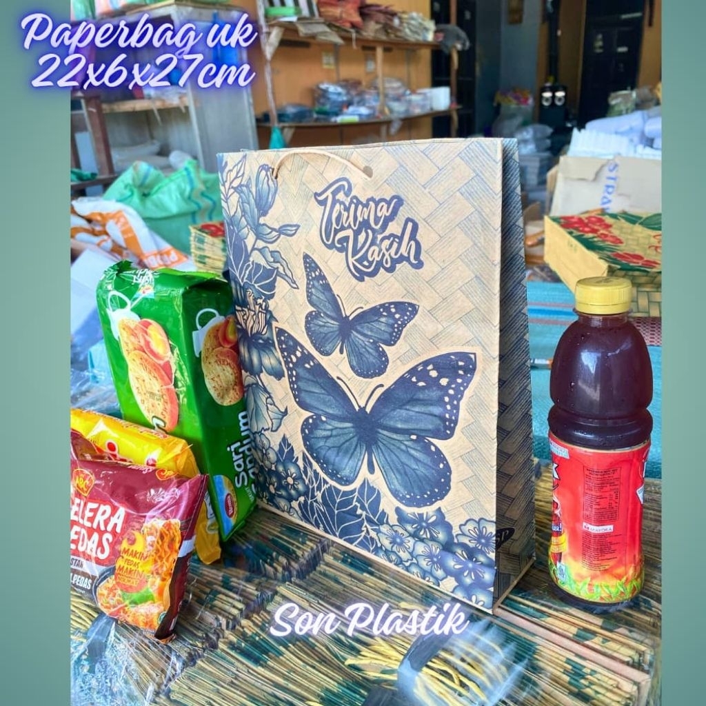 

PAPERBAG (ISI 50PCS UK 22X6X27cm) PAPERBAG MOTIF/ PAPERBAG/ TAS SOUVENIR