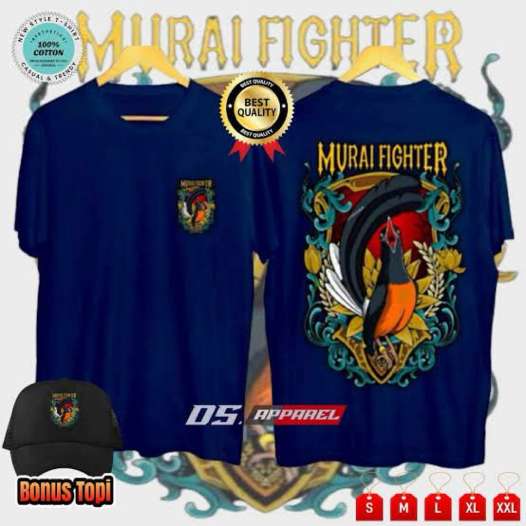 KAOS-TSHIRT SINGLE FIGHTER MURAI BATU BONUS TOPI