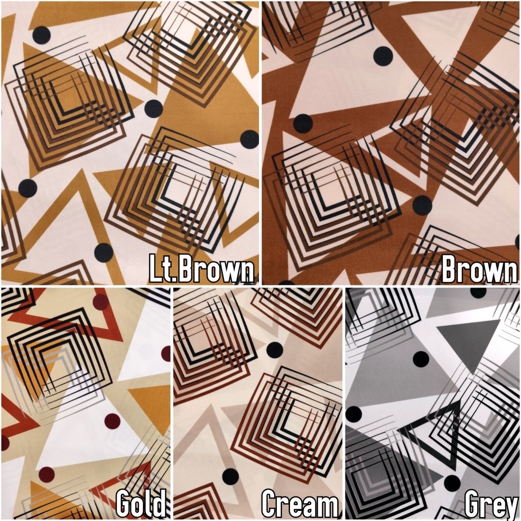 Kain Bludru Beludru Velvet Print Motif Abstrak Geometris Minimalis Segitiga - New Mario (Sofa, Kursi