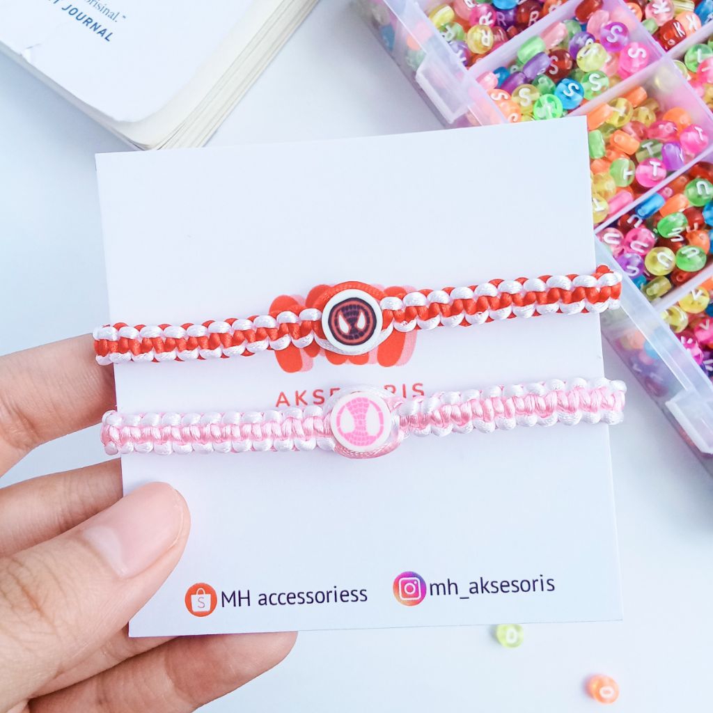 [D4]Gelang Couple Spiderman/Gelang Tripel Spiderman/Gelang Couple Spiderman Gwen & Miles/Gelang Tali