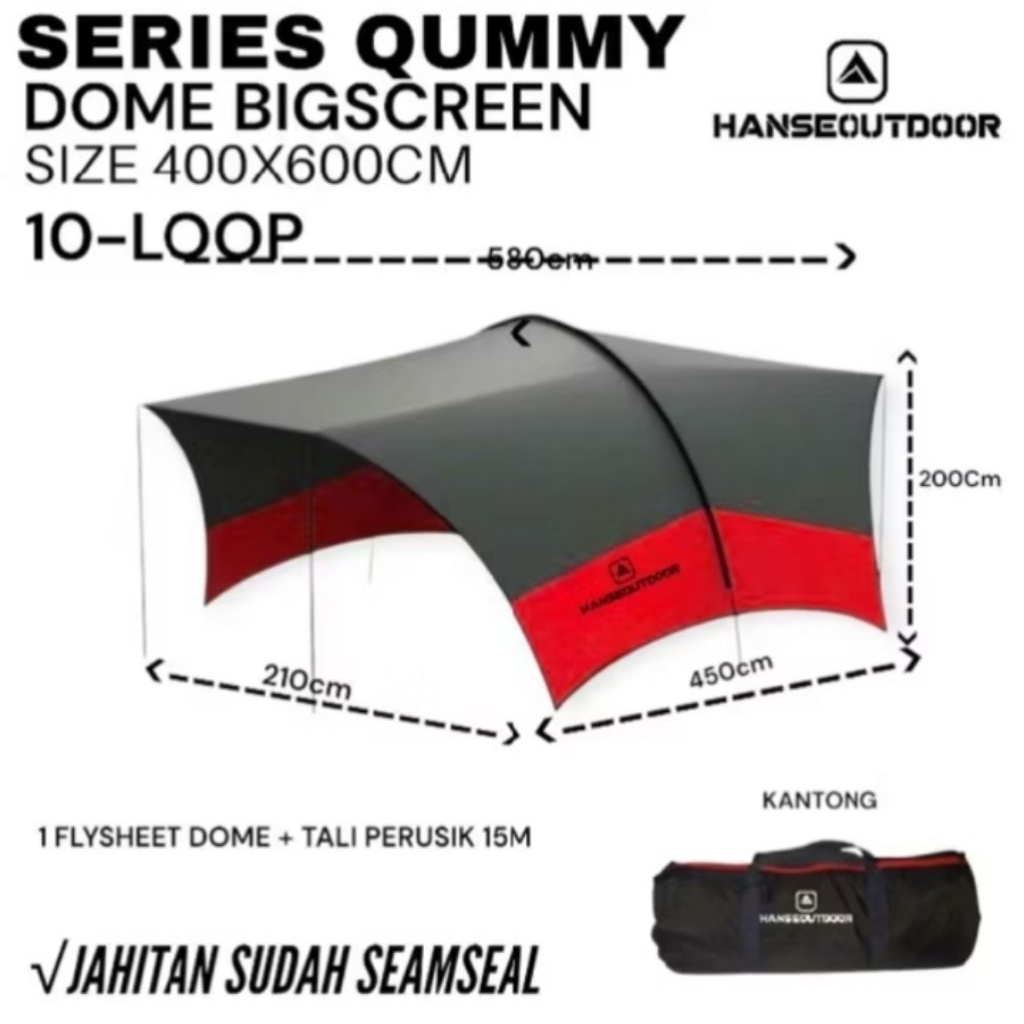 SM OUTDOOR STORY (hanse) flysheet dome size 4x6m series qummy flysheet big screen canopy anti rembes