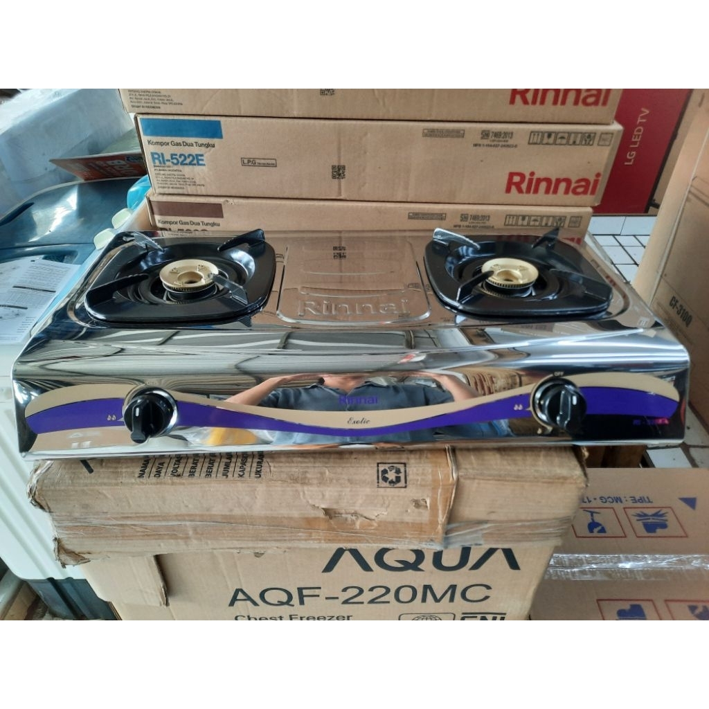 KOMPOR GAS RINNAI 2 TUNGKU RI522E/RI522C/RI522S/RI522SS/RI202S KOMPOR RINNAI DUA TUNGKU
