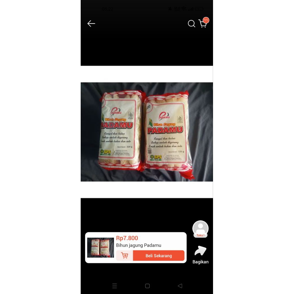 

Bihun jagung padamu 320gram dan 60gram