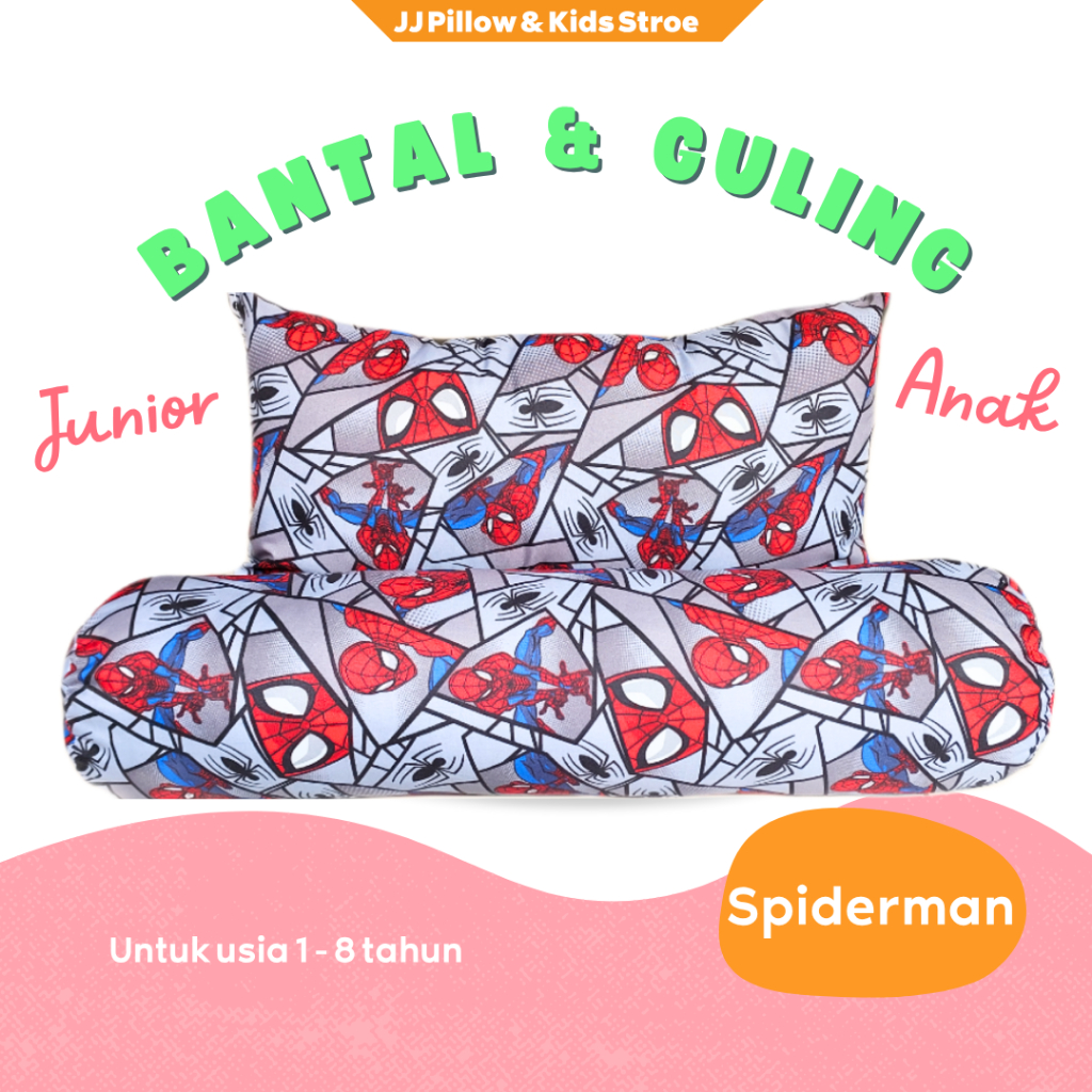 Set Bantal Guling Anak Karakter Laki Laki Spiderman Empuk Lembut