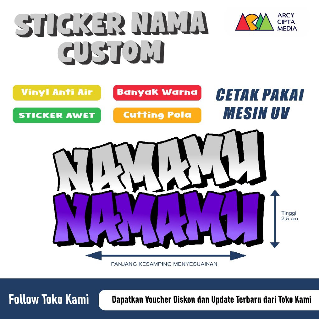 

Stiker Nama Cutting Custom