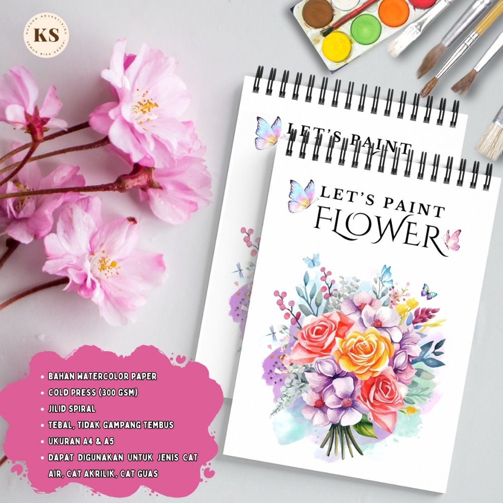 

KODE U35D WATERCOLOR BOOK TEMA FLOWER COLD PRESS 3GSM Buku Sketsa Mewarnai Dewasa Remaja Ukuran A4 A5