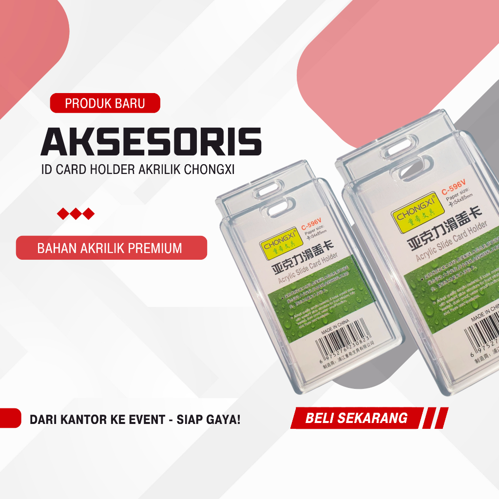 

Case ID Card Chongxi Bahan Akrilik Premium | Card Holder Buka Tutup