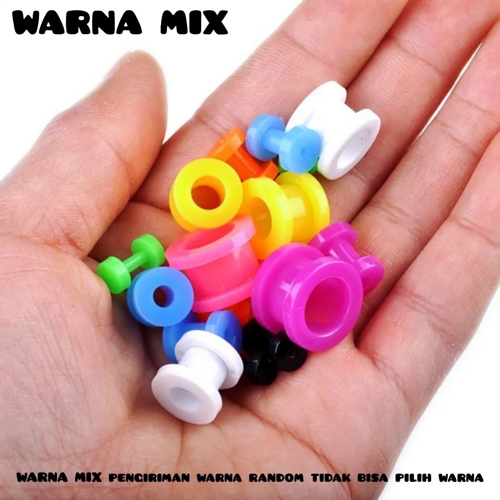 PIERCING AKRILIK / PIERCING AKRILIK WARNA / PIERCING EAR PLUG / PIERCING PLASTIK / PLONG PLASTIK