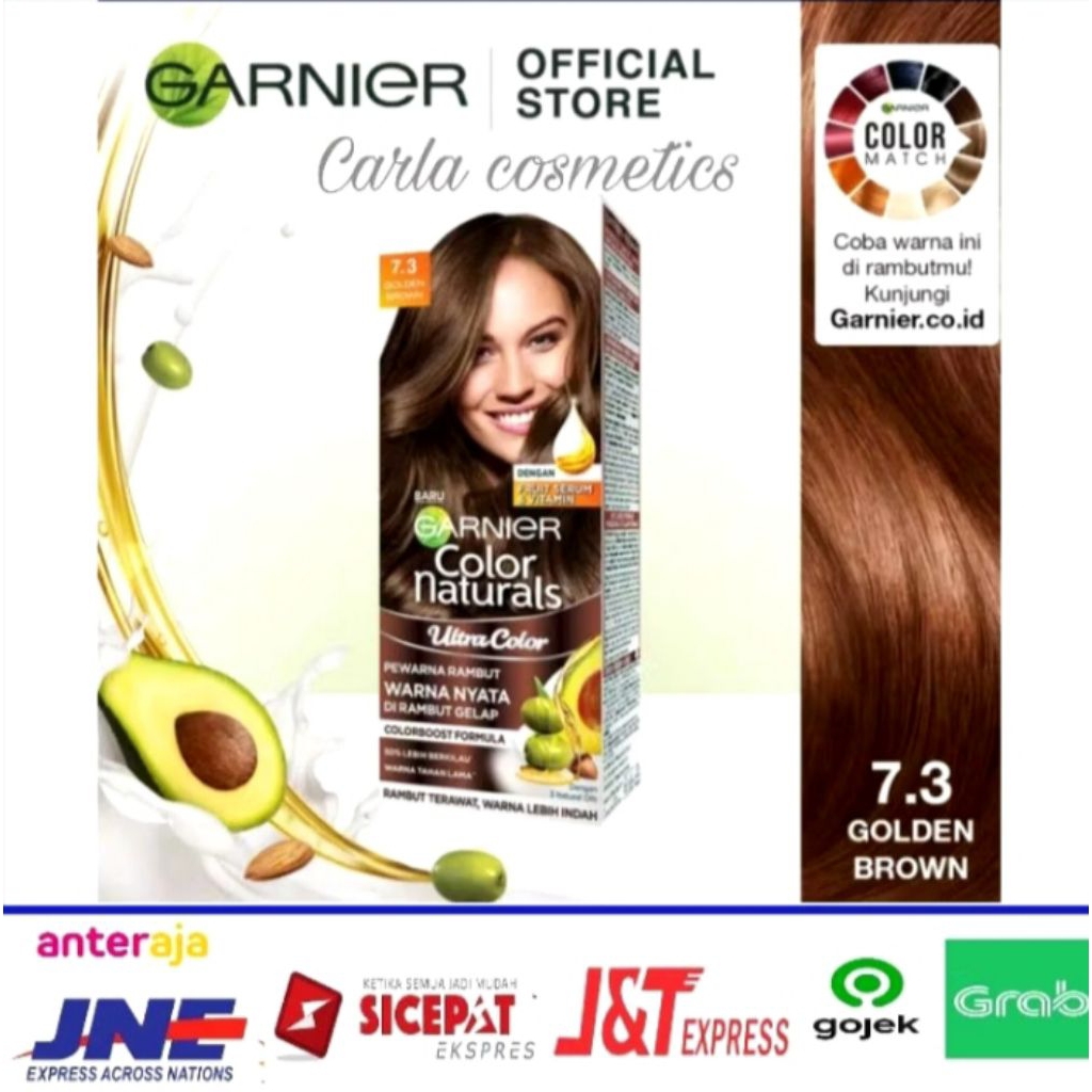 Garnier color naturals cat rambut ultra color no 7.3 golden brown