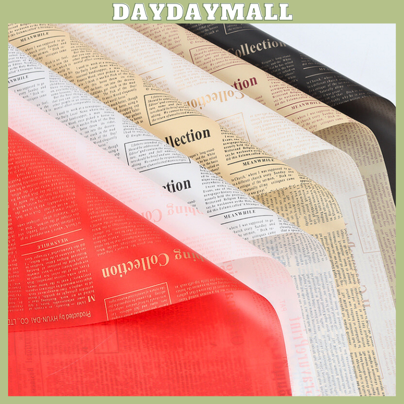 

Kertas Buket Bunga Cellophane Newspaper Flower Wrapping Paper Waterproof Motif Koran 6208