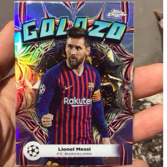 LIONEL MESSI TOPPS CHROME GOLAZO BARCELONA PROMO CARD 2024 RARE