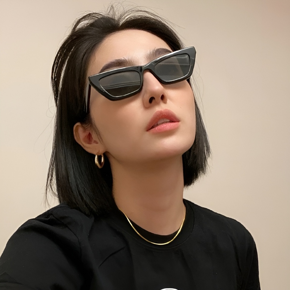 Kacamata Lensa Gelap Lebar Viral Tik Tok Kacamata Fashion Wanita Jennie Blackpink