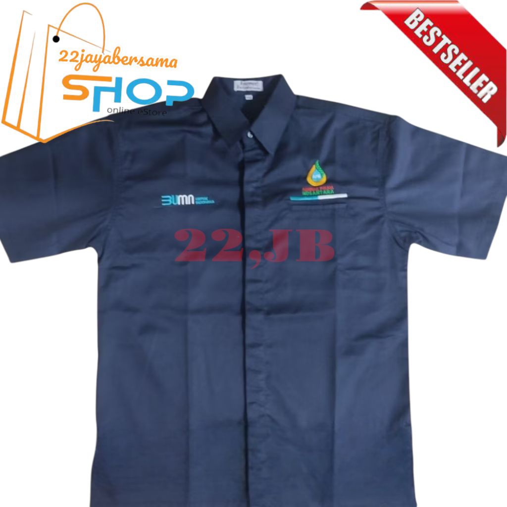 Kemeja Agrinas Palma Nusantara APN • Baju Seragam BUMN AGRINAS PALMA NUSANTARA Warna Biru Dongker