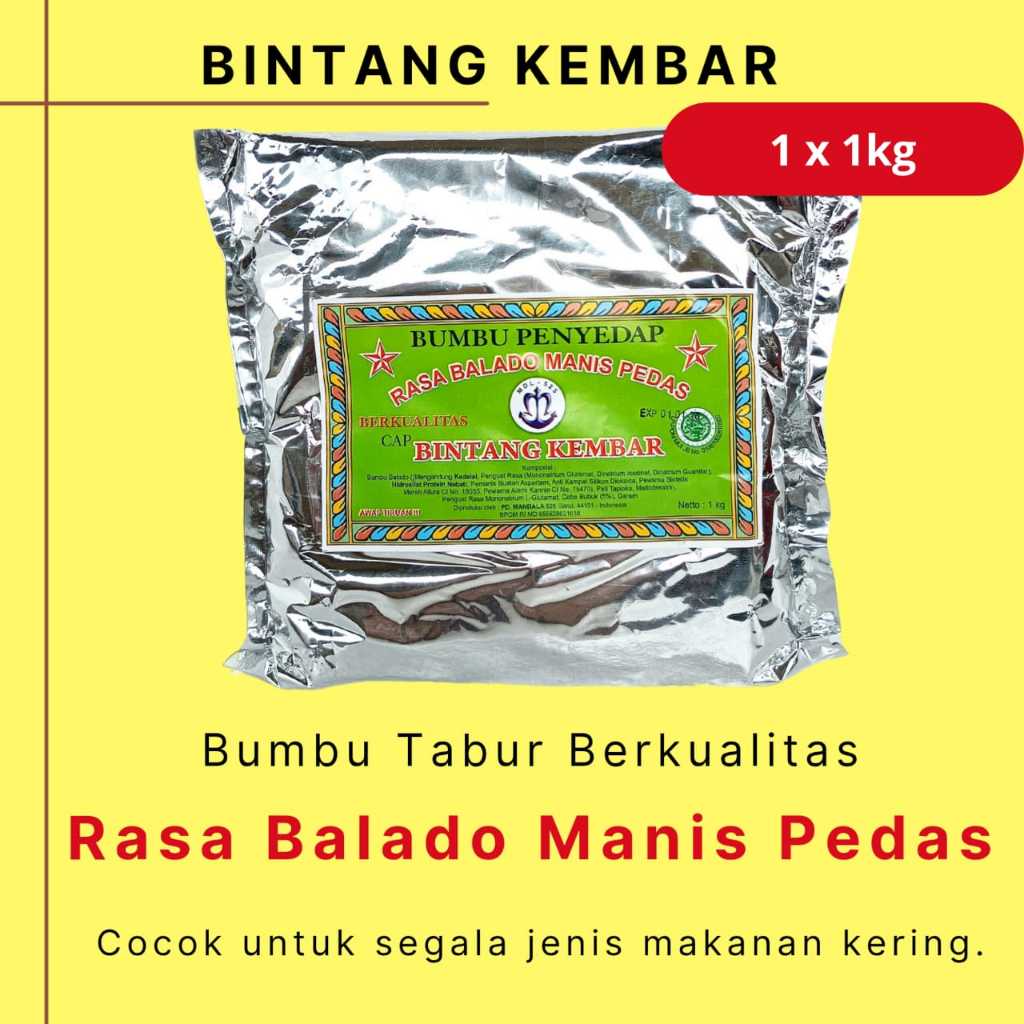 

Bumbu Tabur Rasa Balado Manis Pedas merk Bintang Kembar mdl 525 1000gr