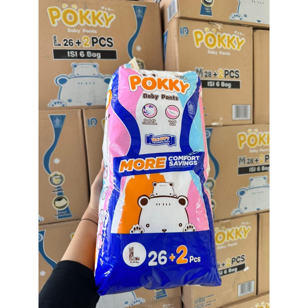 Pokky Pampers Super Lembut Popok Bayi M, L, XL, XXL