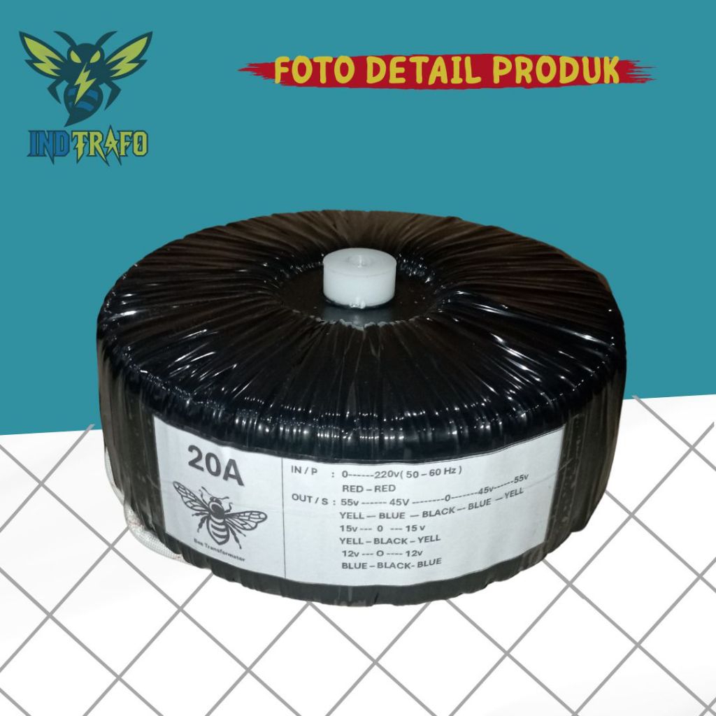 One_Flowers1 Trafo Toroid Donat 20 Ampere Ct 55V - 45V