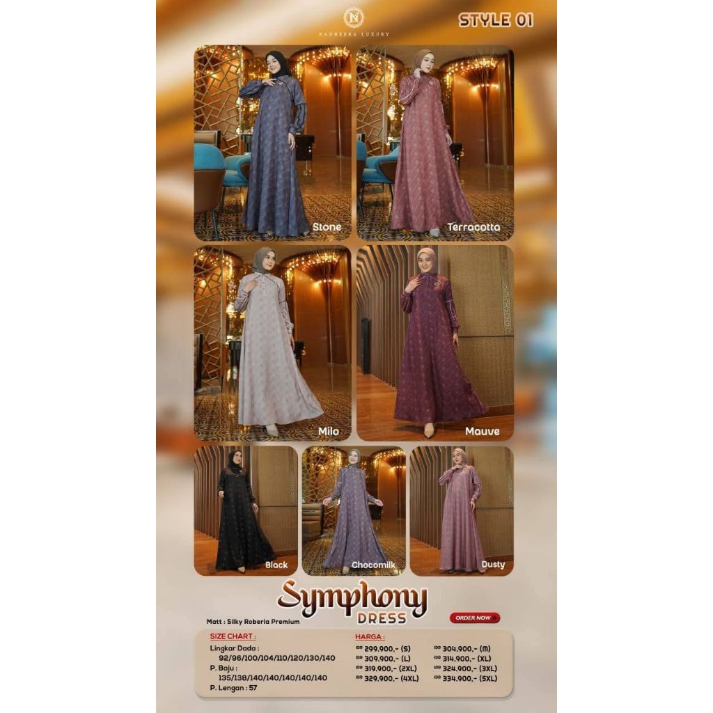 SYMPHONY FAMSET||SYMPHONY DRESS SERIES||SYMPHONY DRESS NADHEERA LUXURY ORI✅