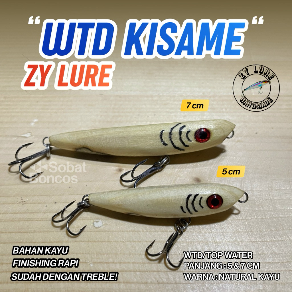 WTD KISAME ZY LURE / Umpan Top Water / WTD Kayu / Natural Wooden Lure / Umpan Casting Hampala