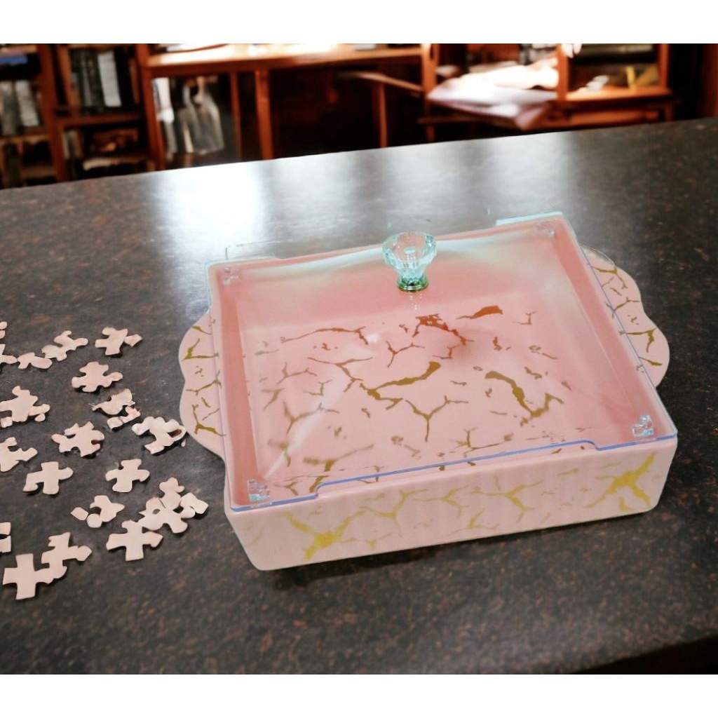 Piring Kue Persegi VICENZA, wadah saji VICENZA Pm137 motif PINK MARMER serbaguna menyajikan berbagai