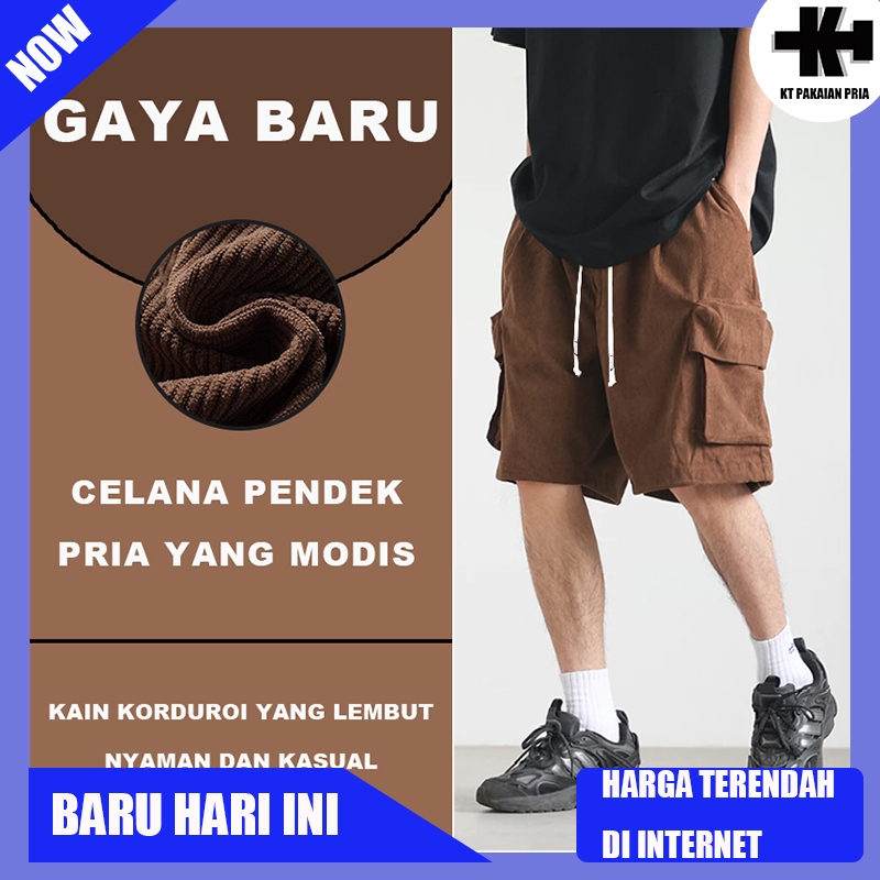 Celana pendek Celana pendek korea Celana korduroy pria Celana jogger cargo pria Celana pendek gaya p