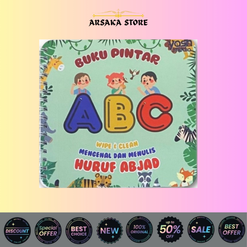 Buku Anak-Wipe & Clean Buku Pintar: Mengenal dan Menulis Huruf Abjad- YasMedia