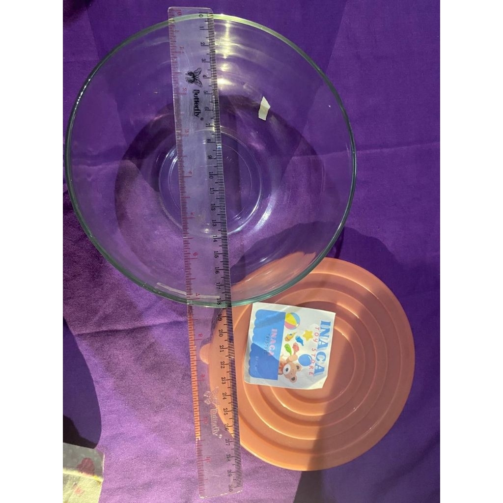 MANGKOK KACA BESAR TUTUP PLASTIK TEMPAT SAYUR