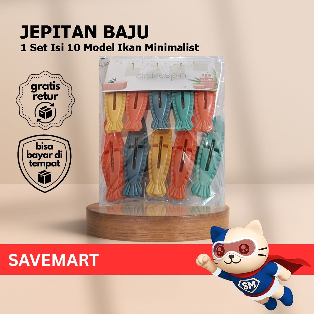 

Jepit Jemuran Warna-Warni Multifungsi Lucu Praktis Jepitan Baju Unik Model Ikan Isi 10 Pcs Jepit Baju Anti Licin