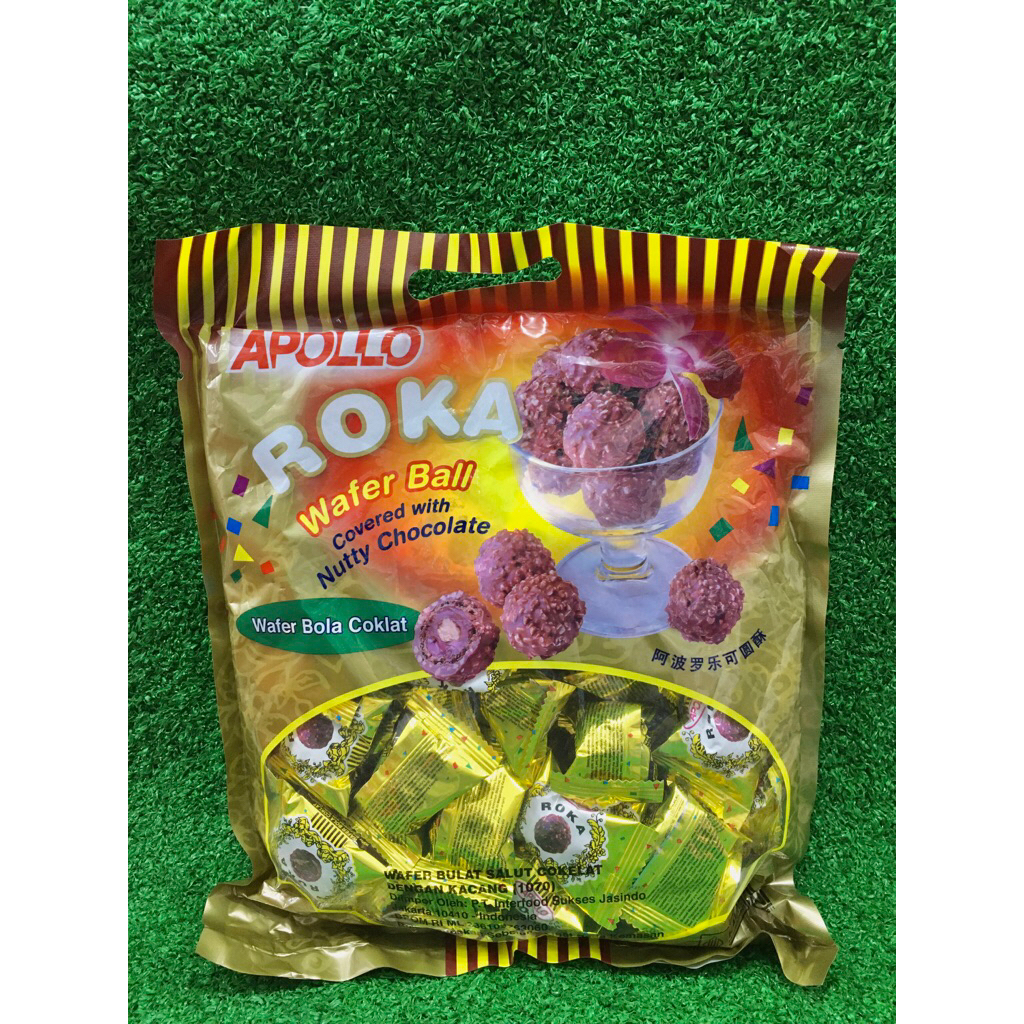 

Apollo Roka Wafer Ball Covered With Nutty Chocolate Wafer Bola Cokelat Snack Wafer Bulat 50 Pcs 300gr Impor Malaysia HALAL