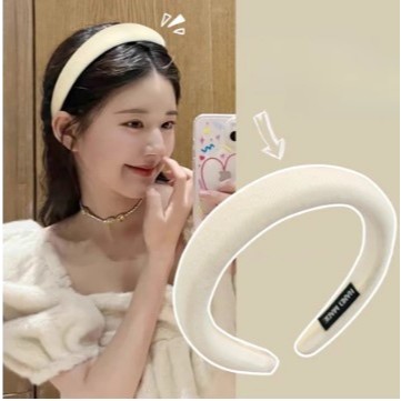 Bando Kain Tebal Wanita Headband Cloud Polos Lebar Empuk / Bando Kain Tebal Wanita Korea / Bando Kai