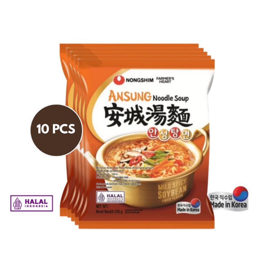 

[BUNDLING 10 PCS] NONGSHIM ANSUNGTANGMYUN - MIE IMPORT KOREA (Spicy Miso Soup Noodle) 125gr