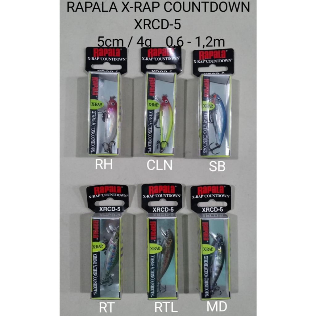 LURE / UMPAN RAPALA X-RAP COUNTDOWN / XRCD-5, 5cm / 4g, 0,6 - 1,2m
