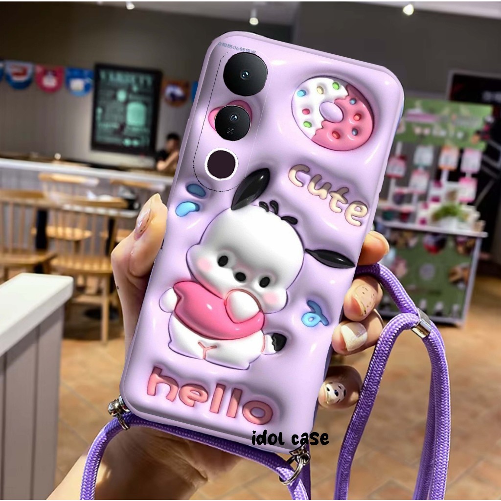 (UV19) Case Handphone + Tali Vivo V50 LITE - Casing Handphone Vivo V50 LITE - Softcase Vivo V50 LITE