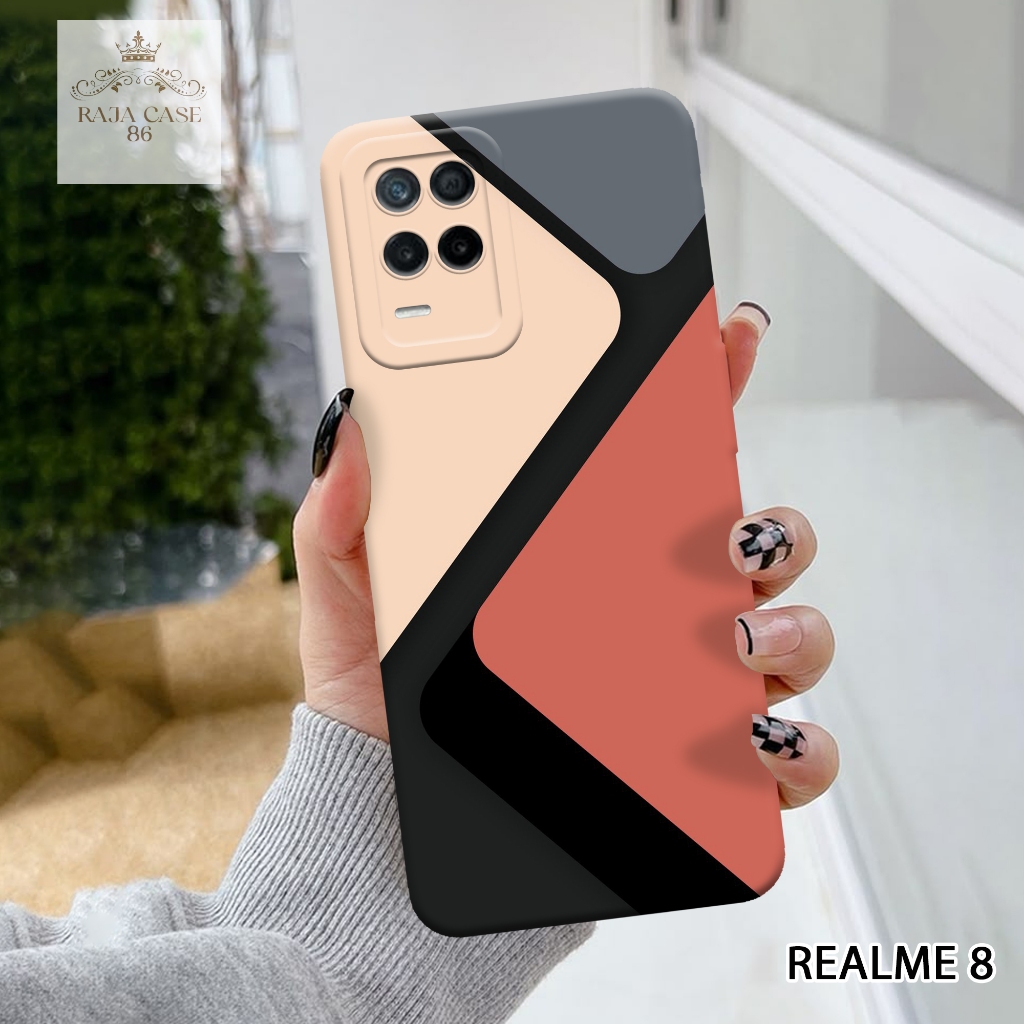 Case Realme 8 - Rajacase - casing Realme 8 - Motif case Abstrak - Pelindung handphone - Realme 8 - S