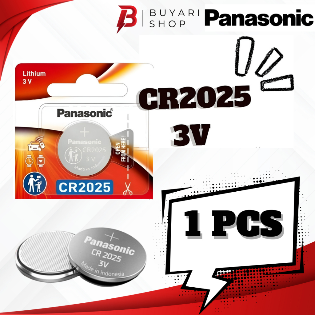 ASLI BATERAI LITHIUM PANASONIC 3V CR2025/ BATERAI KANCING PANASONIC CR 2025