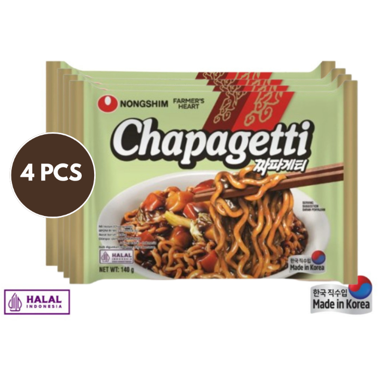 

[BUNDLING 4 PCS] Chapagetti Instant Noodles 140gr [NONGSHIM - MIE IMPORT KOREA]