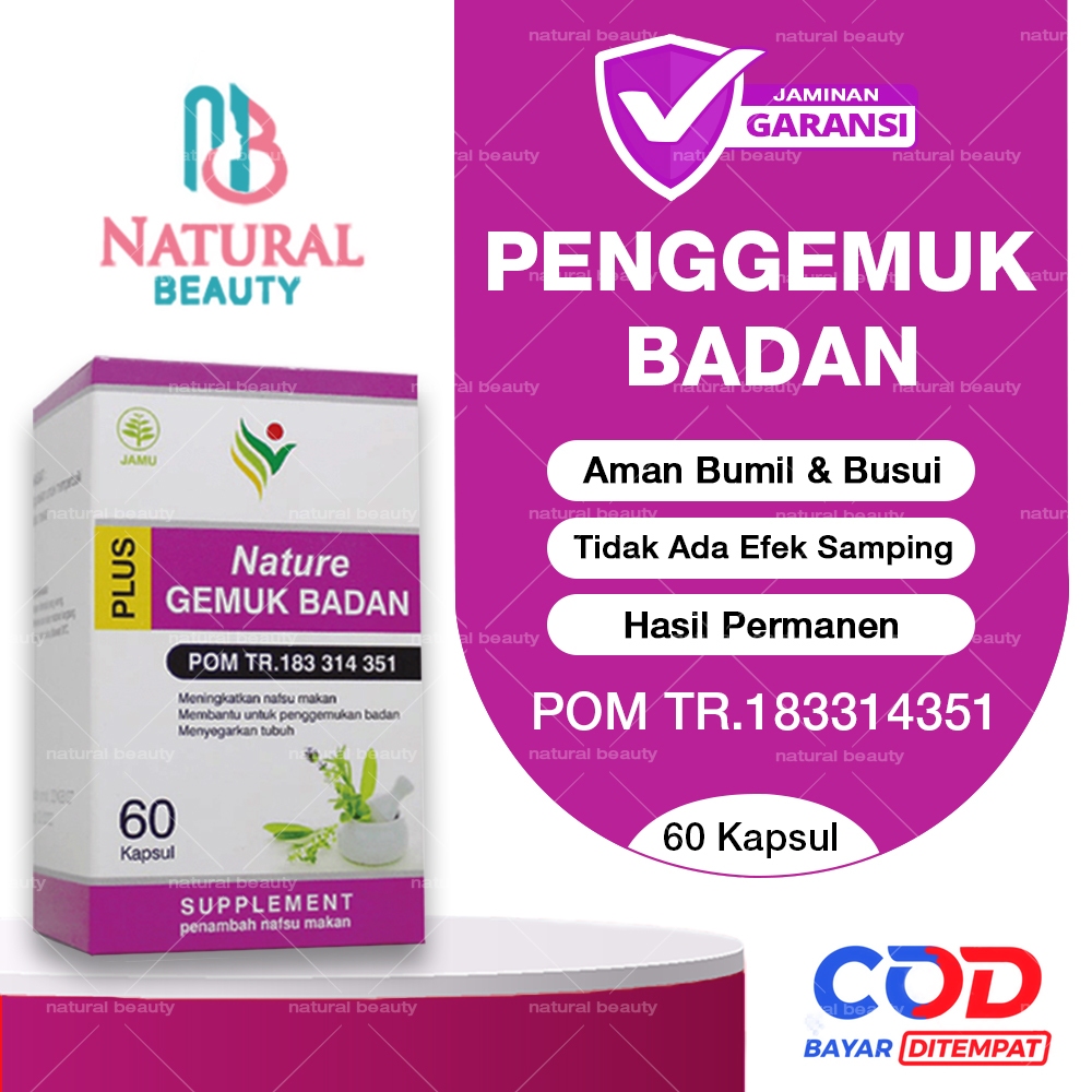 Obat Gemuk Badan Farmasi Isi 60 Kapsul Bpom Penambah Berat Badan Bumil Busui Wanita Ampuh Permanen