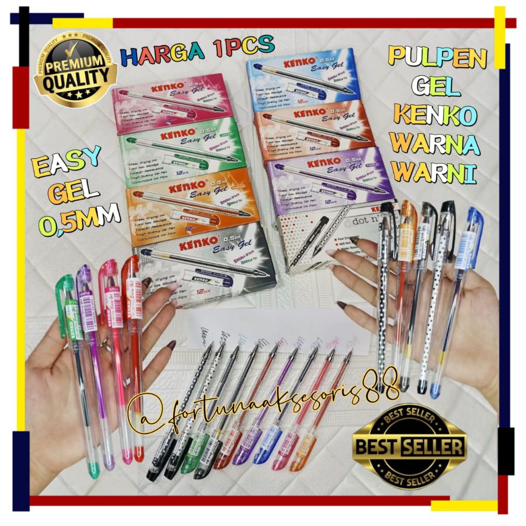 

(1PCS) PULPEN KENKO GEL KE-16 POLKADOT 0,5MM / PULPEN KENKO EASY GEL 0,5MM / PEN KENKO GEL WARNA WARNI / PENA KENKO HITAM BIRU / KENKO BALLPOINT / KPD6520