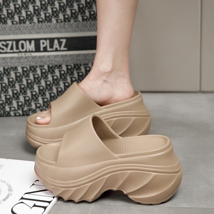 Sendal Selop Cewek Kekinian Korea Sandal Wedge Wanita Tinggi Jelly Sandal Fuji Korea Style Motif