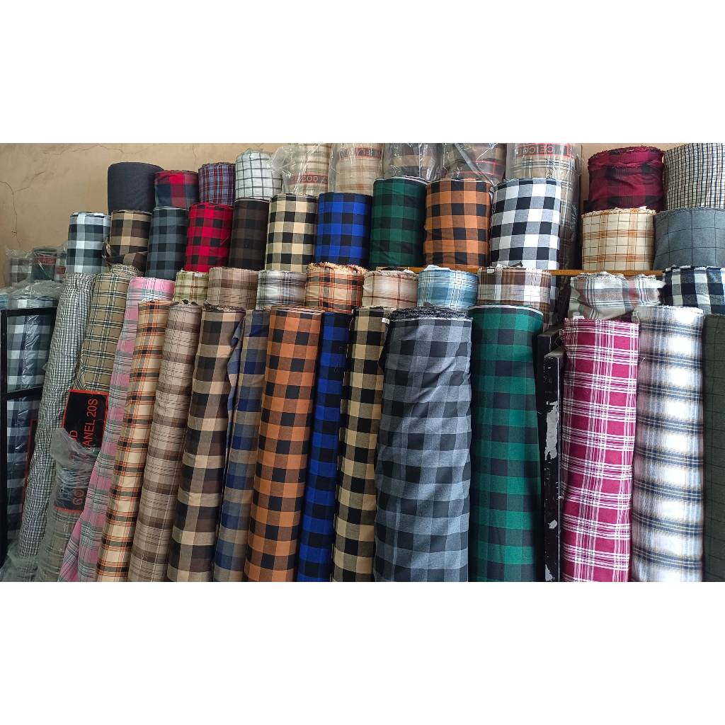 Kain Flanel Katun Bahan Flanel Kotak Kotak Katun Flanel Motif