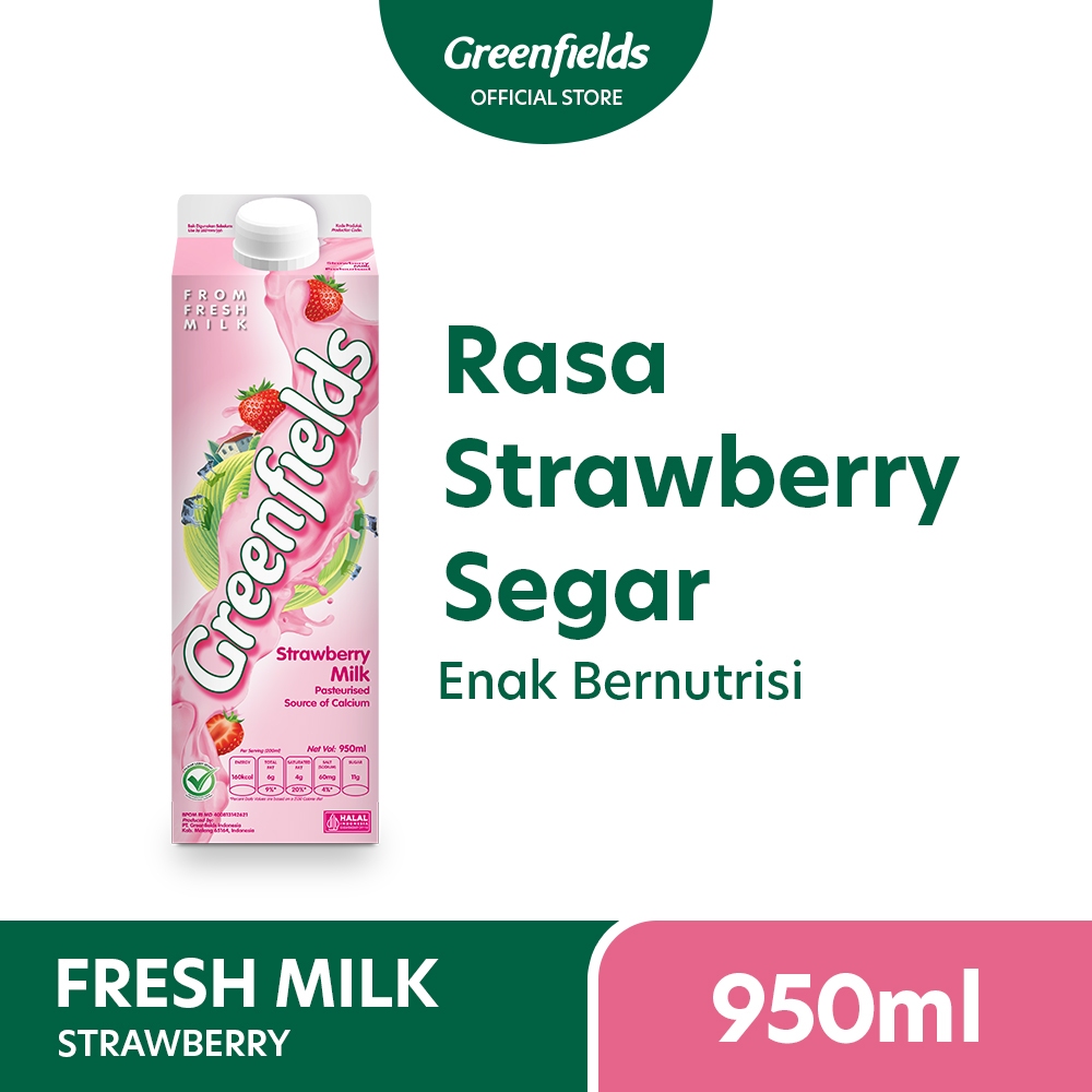 

[Special Price] Greenfields Fresh Milk Strawberry 950 mL - Susu Segar Pasteurisasi Stroberi