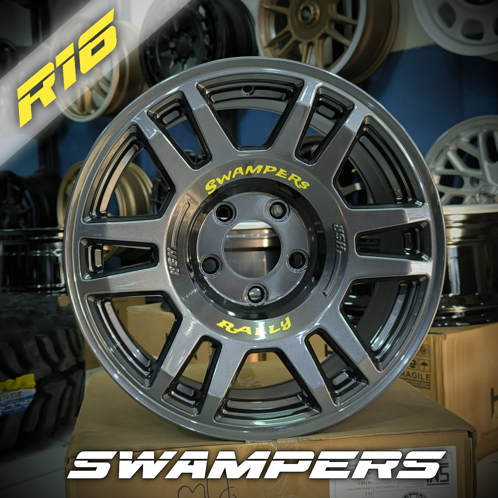 Velg Rally R16 Rush Terios Innova HSR SWAMPERS ring 16 5x114,3 Grey - HSR Wheel Project Official