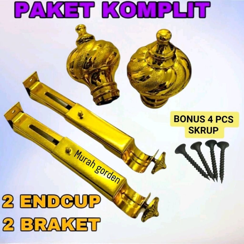 Paket Lengkap Alat Besi Gorden-Tutup Besi Gorden-Braket Gorden