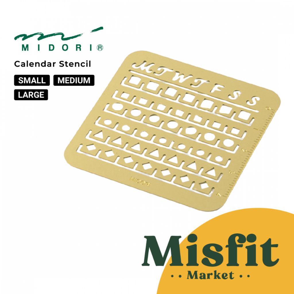 

Midori Calendar Template Monthly Block Pattern Stencil Penggaris Cetak Motif Tulisan Bulan Kalender