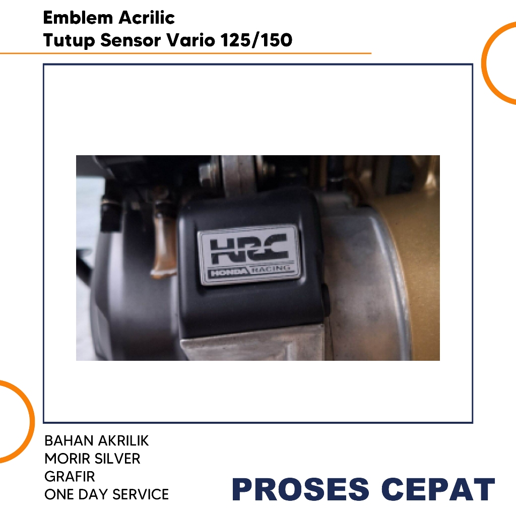 Emblem Tutup Sensor AKRILIK MIROR Honda Vario 125 / HRC Vario 125
