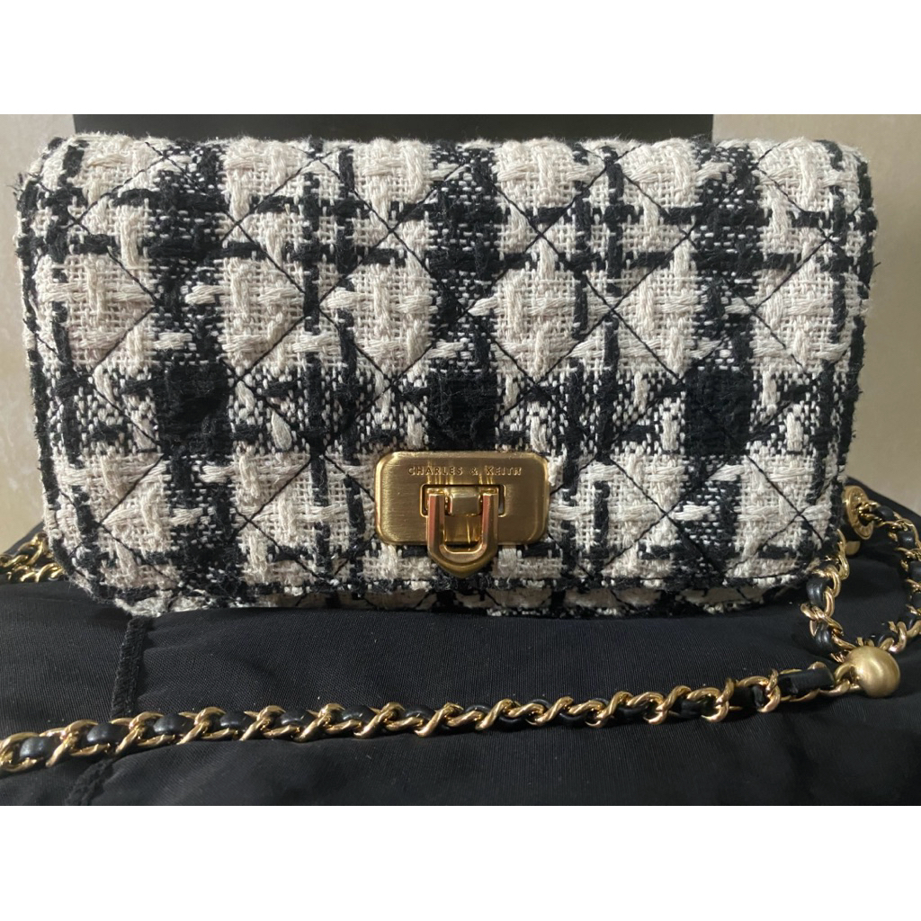 PRELOVED CHARLES KEITH Tweed Bag