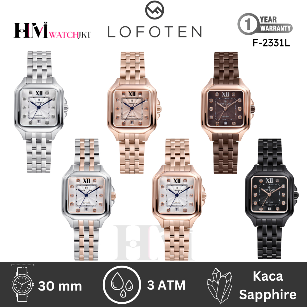 LOFOTEN F-2331L Jam Tangan Wanita Orginal Analog Rantai Sapphire Antiair Cartier