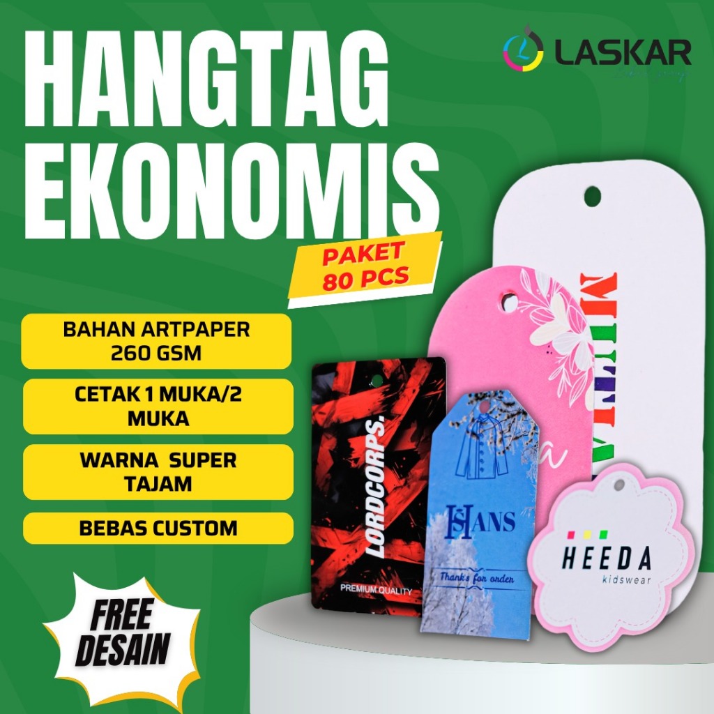 

Hangtag custom 80pcs hangtag pakaian tag ucapan price tag hsngtag nama hangtag brand