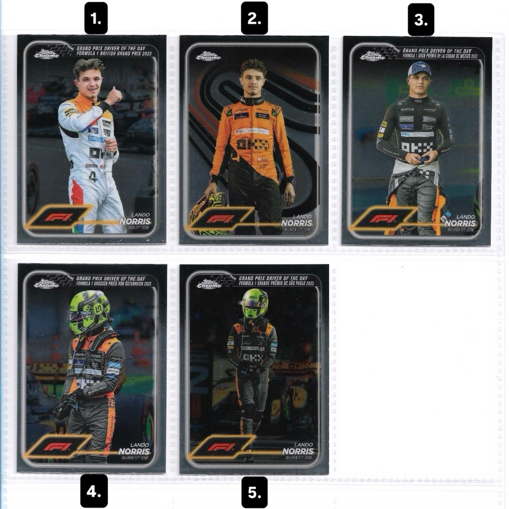 Kartu f1 Topps Chrome - Lando Norris (Mclaren F1 Team)