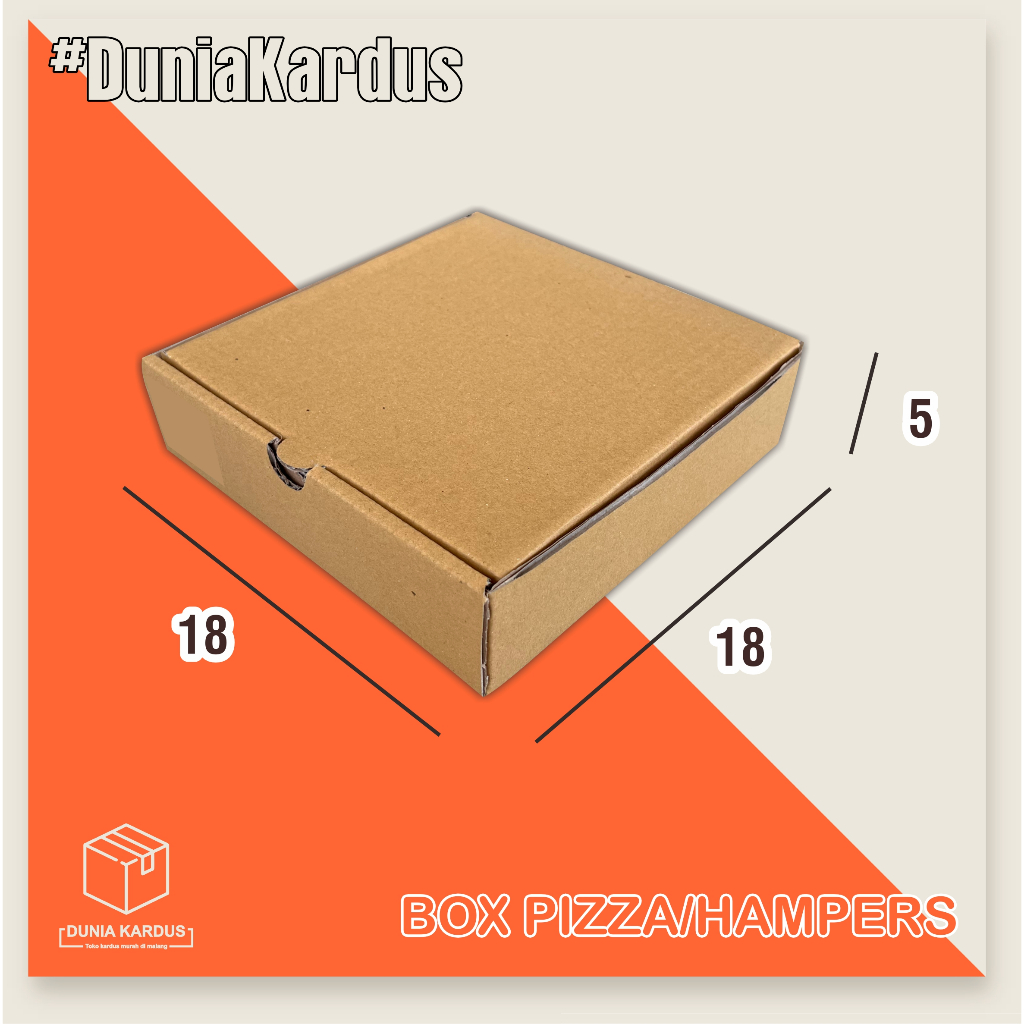 

Box Pizza/hampers 18x18x5 cm |PIZZA POLOS | BOX HAMPERS | BOX PACKING | BOX KADO | BOX PIZZA | BOX SOUVENIR |KEMASAN